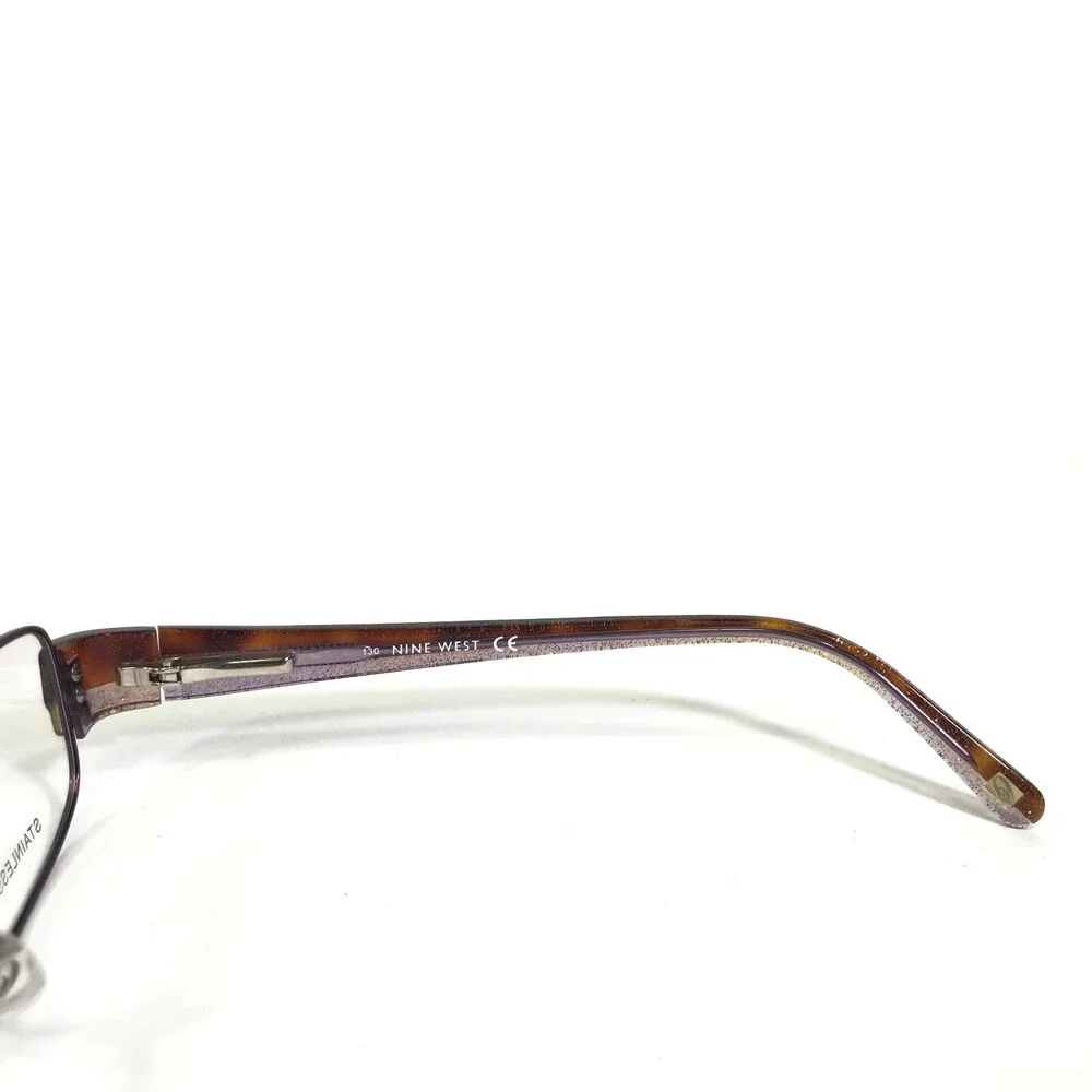 Nine West Eyeglasses Frames 411 ED6 Brown Tortoise Purple Rectangular 53-16-130